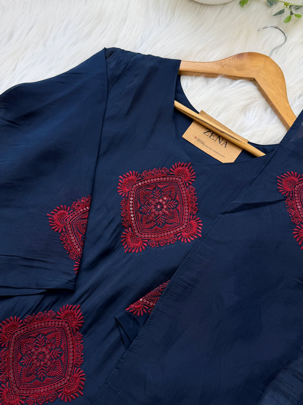 ✨ Mul Cotton Embroidered Kurti Set ✨