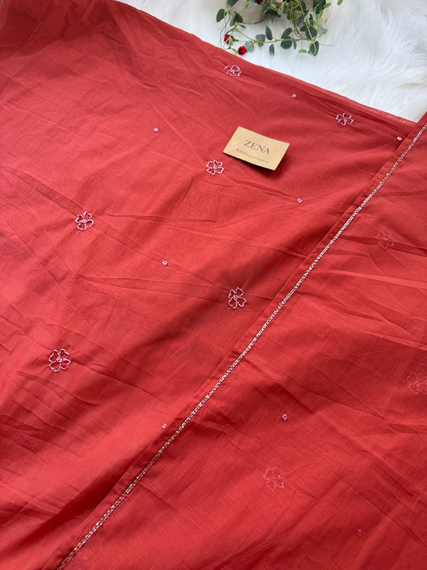 ✨ Mul Chanderi Hand-Detailed Unstitched Suit ✨