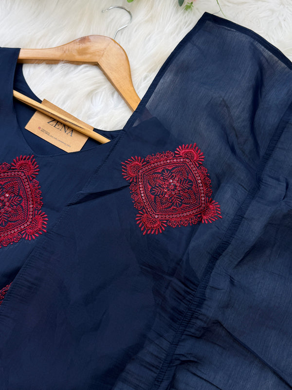 ✨ Mul Cotton Embroidered Kurti Set ✨