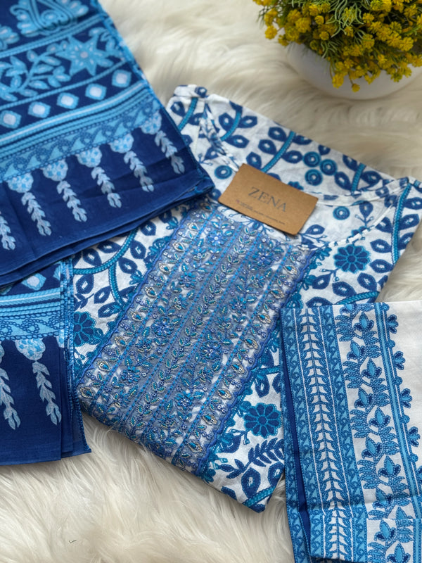 🌙 Pure Cotton Pakistani Kurti Set with Embroidery 🌙