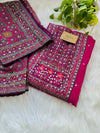 Unstitched Organza Digital Printed Mirror Work Partywear Suit