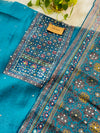 Unstitched Organza Digital Printed Mirror Work Partywear Suit