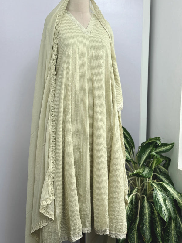 Premium Mul Cotton A-Line Kurti Set – Elegant Ethnic Wear