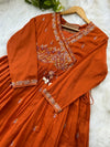 Pure Cotton Embroidered Anarkali Set – Elegant Ethnic Wear 🌸