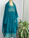 Pure Cotton Embroidered Anarkali Set – Elegant Ethnic Wear 🌸
