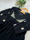 Embroidered Hand Detailed Anarkali Set – Malai Chanderi