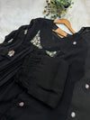 Embroidered Hand Detailed Anarkali Set – Malai Chanderi