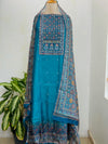 Unstitched Organza Digital Printed Mirror Work Partywear Suit