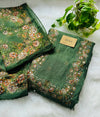 Unstitched Organza Digital Printed Suit with Original Mirror Work – Craft Your Style with Elegance