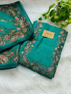 Unstitched Organza Digital Printed Suit with Original Mirror Work – Craft Your Style with Elegance