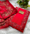 Unstitched Organza Digital Printed Suit with Original Mirror Work – Craft Your Style with Elegance