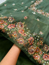 Unstitched Organza Digital Printed Suit with Original Mirror Work – Craft Your Style with Elegance