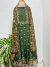Unstitched Organza Digital Printed Suit with Original Mirror Work – Craft Your Style with Elegance