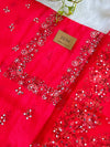 Unstitched Organza Digital Printed Suit with Original Mirror Work – Craft Your Style with Elegance