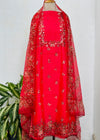 Unstitched Organza Digital Printed Suit with Original Mirror Work – Craft Your Style with Elegance