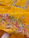 Unstitched Organza Digital Printed Suit with Original Mirror Work – Craft Your Style with Elegance